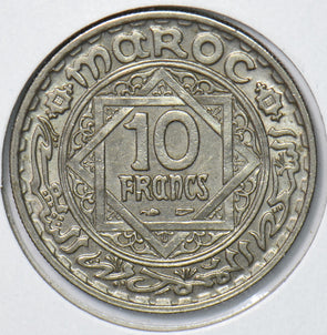 Morocco 1947 AH 1366 10 Francs 901559 combine shipping