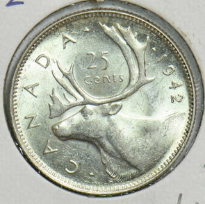 Canada 1942 25 Cents Caribouanimal BU 240881 combine shipping