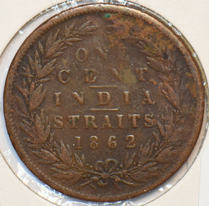 Straits Settlements 1862 Cent India 150942 combine shipping