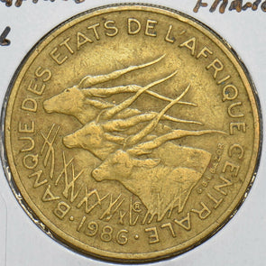 Central African States 1986 25 Francs Eland animal 903841 combine shipping