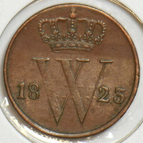 Netherlands 1823 1/2 Cent Lion animal 298086 combine shipping