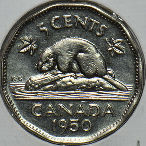 Canada 1950 5 Cents Beaver animal 196274 combine shipping