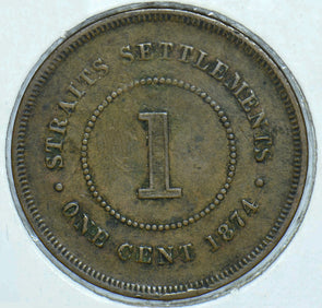 Straits Settlements 1874 Queen Victoria Cent 290538 combine shipping