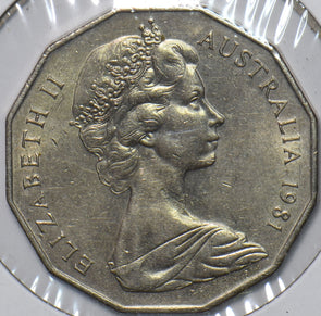 Australia 1981 50 Cents Kangaroo animal Emu 151586 combine shipping