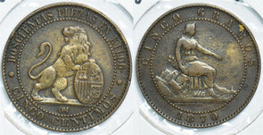 Spain 1870 5 Centimos Lion animal 198463 combine shipping