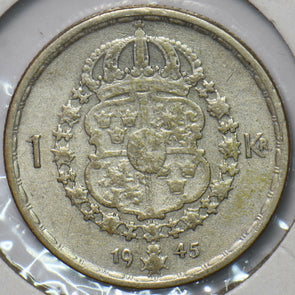 Sweden 1945 Krona 150654 combine shipping