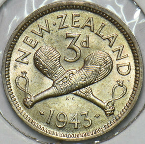 New Zealand 1943 3 Pence BU 297594 combine shipping
