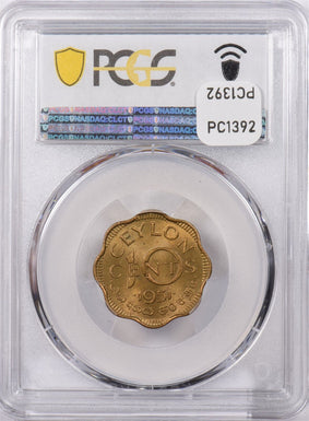 Ceylon 1951 10 Cents PCGS MS 65 Highest Graded By PCGS None Hgher PC1392 combine