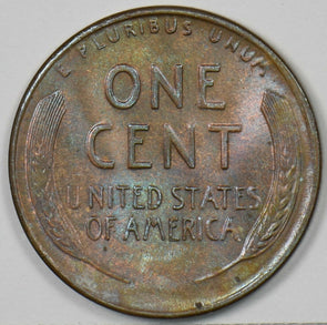 1935-D Lincoln Wheat Cent Magenta Color GEM BU BN-RB U0445