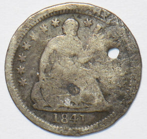 1841 US seated half dime 1/2 Dime 903285 combine shipping