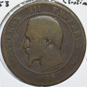 France 1853 W 10 Centimes Eagle animal 900603 combine shipping