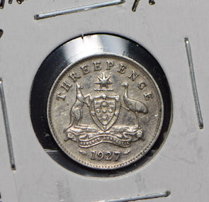Australia 1927 3 Pence Kangaroo animal Moorhen  191228 combine shipping