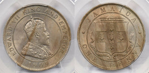 Jamaica 1909 Penny PCGS MS 64 rare condition PC1242 combine shipping