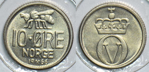 Norway 1966 10 Ore BU Bee 153906 combine shipping