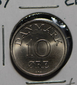 Denmark 1957 10 Ore gem BU 290355 combine shipping