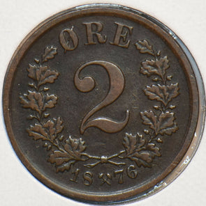 Norway 1876 2 Ore 195421 combine shipping