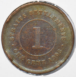 Straits Settlements 1908 Cent 294686 combine shipping