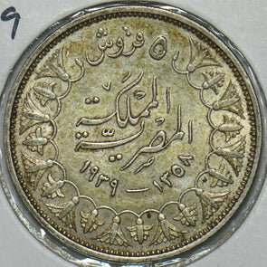 Egypt 1939 AH1358 5 Piastres 297648 combine shipping