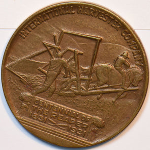 1831 1931 Horse animal Cyrus McCormick Bronze Medal - Centennial of the Reaper