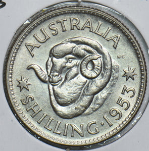Australia 1953 Shilling Ram 198847 combine shipping