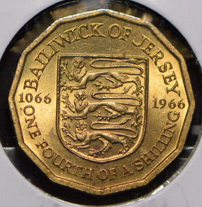 Jersey 1966 1/4 Shilling  191176 combine shipping