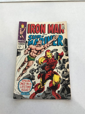 Marvel comics Iron Man and Sub Mariner issue #1 Apr 1968 Nice lightly Used copy