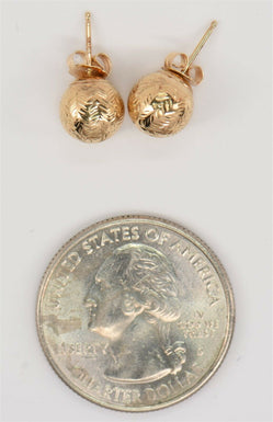 14K Gold Earrings 0.57g 0.3*0.5inch RG0080