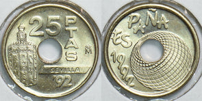 Spain 1992 25 Pesetas Choice BU 198407 combine shipping