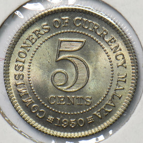 Straits Settlements 1950 5 Cents 294696 combine shipping