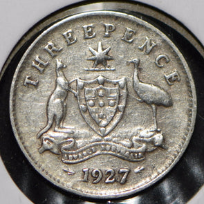 Australia 1927 3 Pence Kangaroo animal Emu  191355 combine shipping