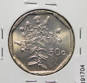 Malta 2001 50 Cents  191704 combine shipping