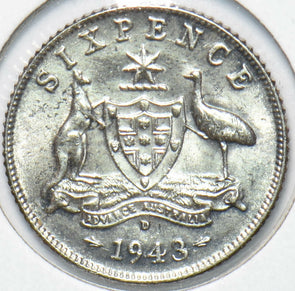 Australia 1943 6 Pence Kangaroo animal Ostrich Georgivs VI 902056 combine shippi