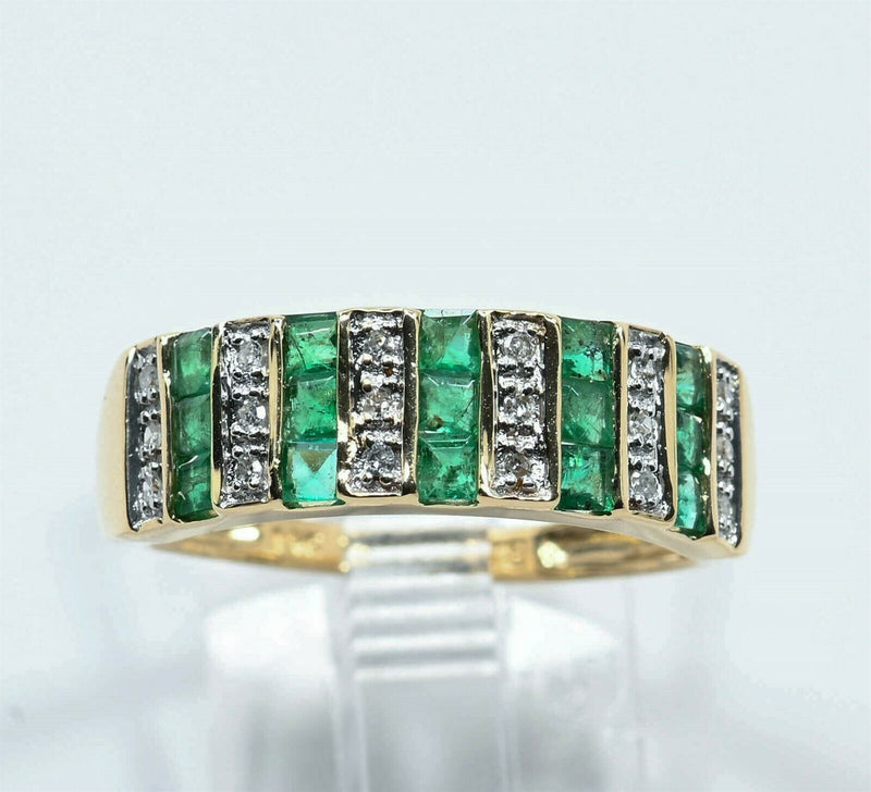 14k Gold Emerald Diamond Ring RG0043