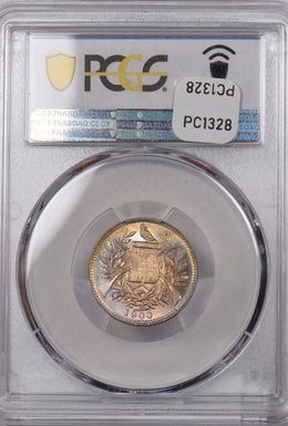 Guatemala 1900 Real PCGS MS 66 stunning color Only 2 Higher PC1328 combine