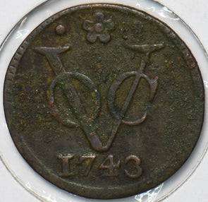 Netherlands East Indies 1743 Duit Lion animal 294886 combine shipping