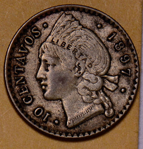 D0029 Dominican Republic 1897  10 Centavos  combine shipping