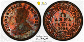India British 1926 c 1/12 Anna PCGS MS64RB PC1040 combine shipping
