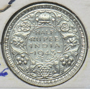 India British 1943 1/2 Rupee 295757 combine shipping
