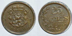 Luxembourg 1947 25 Centimes 198602 combine shipping