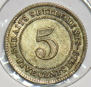 Straits Settlements 1919 5 Cents 153218 combine shipping