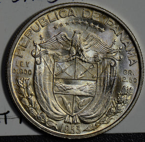 Panama 1953 1/2 Balboa silver  P0166 combine shipping