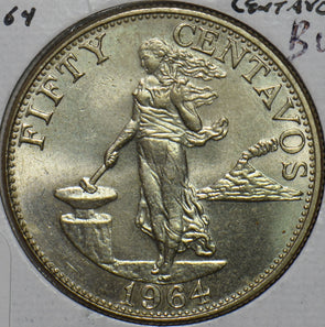 Philippines 1964 50 Centavos BU 297414 combine shipping