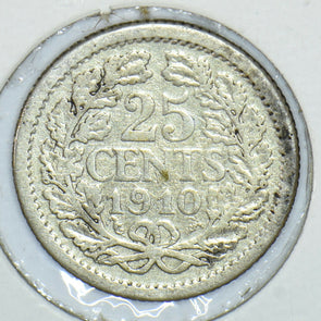 Netherlands 1910 25 Cents 291432 combine shipping