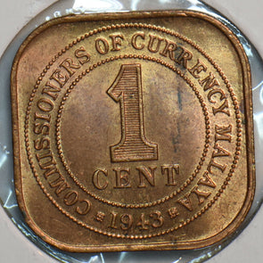 Malaya 1943 Cent 297064 combine shipping