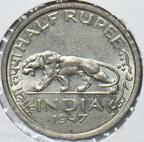 British India 1947 1/2 Rupee Lion animal 151264 combine shipping