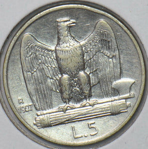 Italy 1927 R 5 Lire Eagle animal 296050 combine shipping