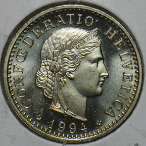 Switzerland 1994 20 Rappen Gem BU 152238 combine shipping