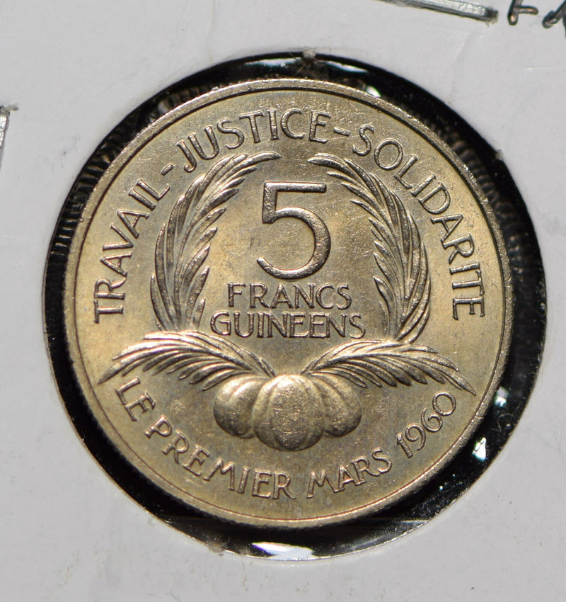 Guinea 1962 5 Francs  291933 combine shipping