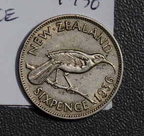 New Zealand 1936 6 Pence silver  N0135 combine shipping