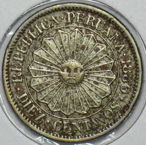 Peru 1880 10 Centavos 240326 combine shipping